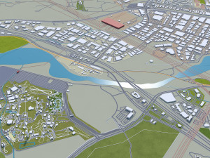 Santa clarita city california usa 40km 3D-Modell