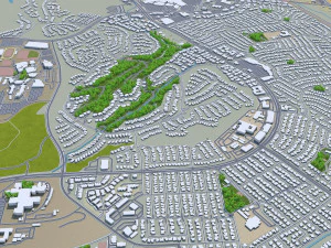 Santa clarita city california usa 40km 3D Model