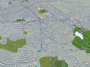Santa clarita city california usa 40km 3D-Modell