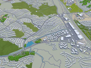Santa clarita city california usa 40km 3D Model