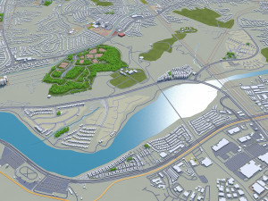 Santa clarita city california usa 40km 3D-Modell