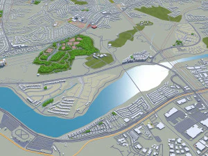 Santa clarita city california usa 40km 3D Model