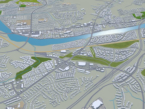 Santa clarita city california usa 40km 3D-Modell