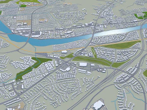 Santa clarita city california usa 40km 3D Model