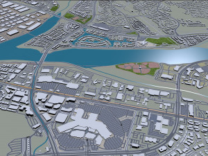 Santa clarita city california usa 40km 3D-Modell
