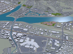 Santa clarita city california usa 40km 3D Model
