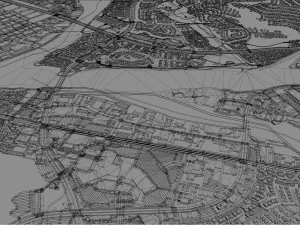 Santa clarita city california usa 40km 3D Model