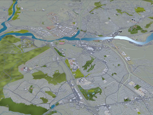 Santa clarita city california usa 40km 3D-Modell