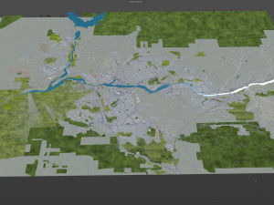 Santa clarita city california usa 40km 3D-Modell