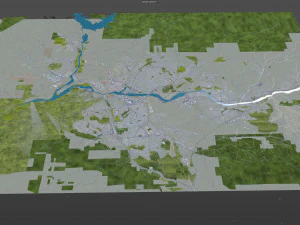 Santa clarita city california usa 40km 3D Model