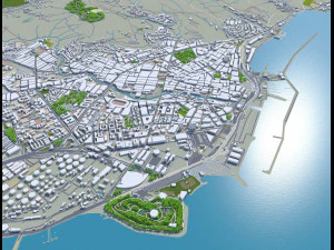 Santa cruz de tenerife city spain 30km 3D Model