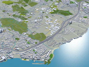 Santa cruz de tenerife city spain 30km Modelo 3D