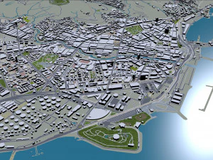 Santa cruz de tenerife city spain 30km 3D Model