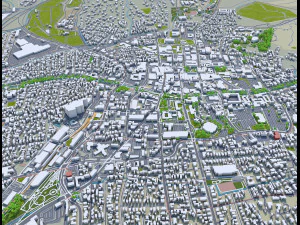 Santa fe city new mexico usa 50km 3D Model
