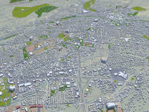 Santa fe city new mexico usa 50km 3D Model