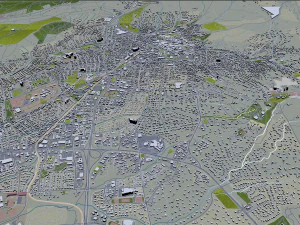 Santa fe city new mexico usa 50km 3D Model