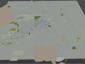 Santa fe city new mexico usa 50km 3D Model