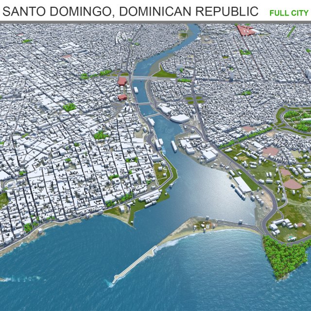 Santo domingo city dominican republic 30km 3D Model .c4d .max .obj .3ds .fbx .stl .blend 