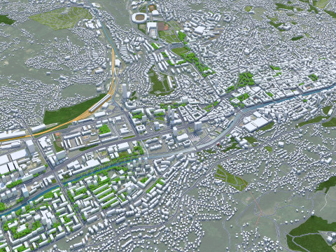 Sarajevo city bosnia and herzegovina 40km 3D 模型