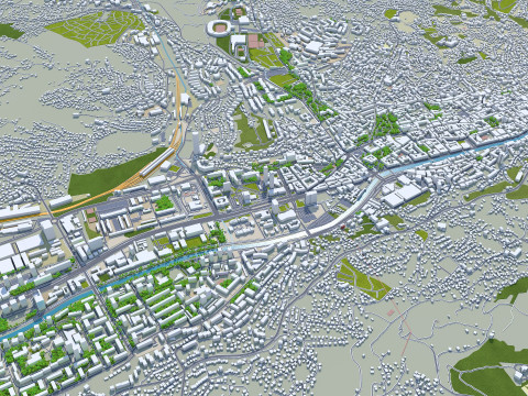 Sarajevo city bosnia and herzegovina 40km 3D 模型