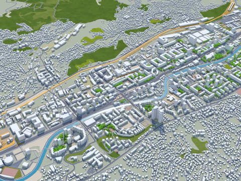 Sarajevo city bosnia and herzegovina 40km 3D 模型