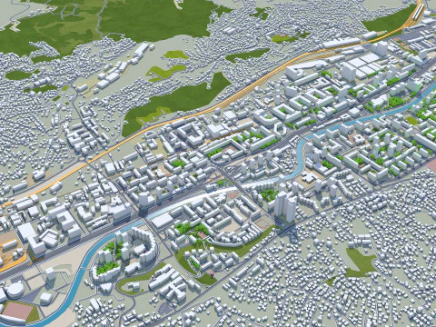 Sarajevo city bosnia and herzegovina 40km 3D Model