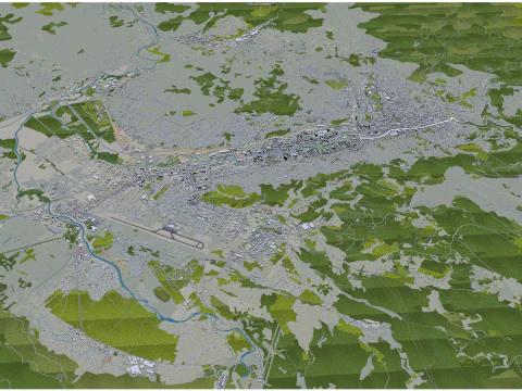 Sarajevo city bosnia and herzegovina 40km 3D Model