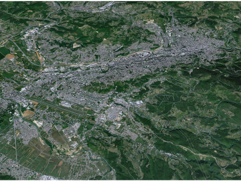 Sarajevo city bosnia and herzegovina 40km 3D 模型