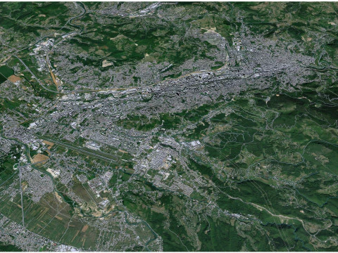 Sarajevo city bosnia and herzegovina 40km 3D Model
