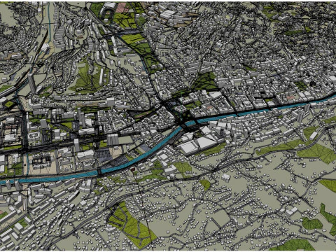 Sarajevo city bosnia and herzegovina 40km 3D Model