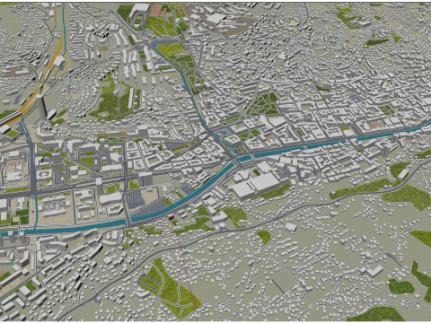 Sarajevo city bosnia and herzegovina 40km 3D 模型
