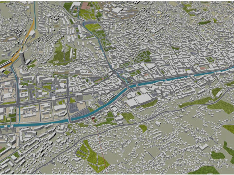 Sarajevo city bosnia and herzegovina 40km 3D Model