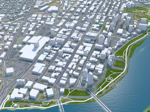 Saskatoon city canada 50km 3D Model