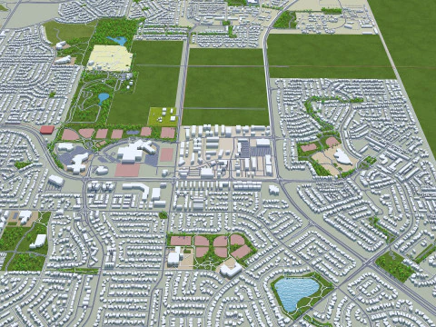 Saskatoon city canada 50km 3D Model