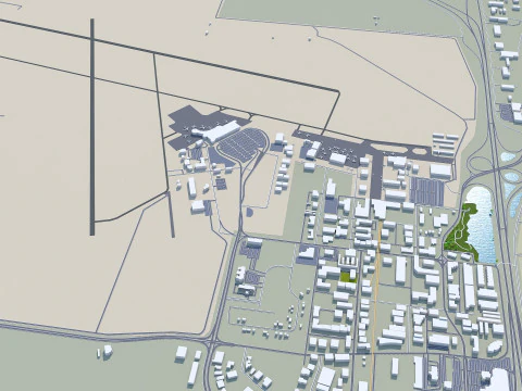 Saskatoon city canada 50km 3D Model