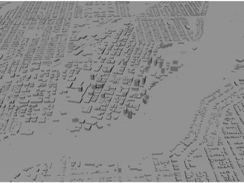 Saskatoon city canada 50km 3D Model