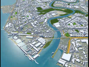 Seberang perai city malaysia 30km 3D Model