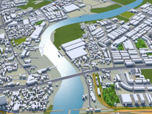 マレーシア セベランペライ市 30km 3Dモデル