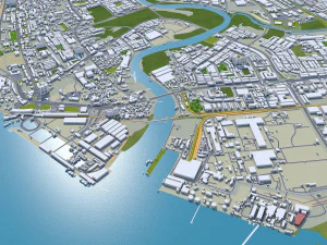 マレーシア セベランペライ市 30km 3Dモデル