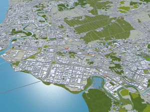Seberang perai city malaysia 30km 3D Model