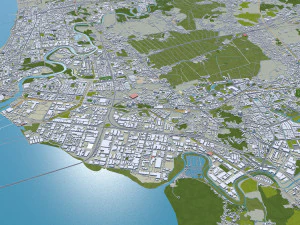 マレーシア セベランペライ市 30km 3Dモデル