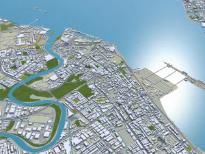 マレーシア セベランペライ市 30km 3Dモデル