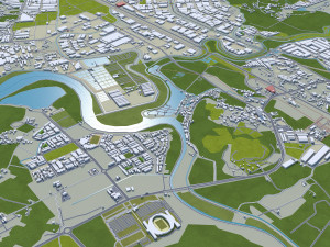 Seberang perai city malaysia 30km 3D Model