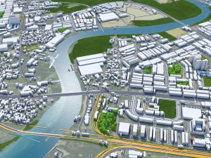 Seberang perai city malaysia 30km 3D Model