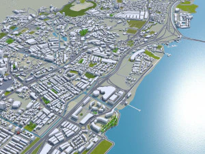 マレーシア セベランペライ市 30km 3Dモデル