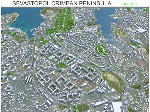 Sevastopol crimean city peninsula 100km 3D Model