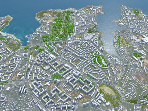 Sevastopol crimean city peninsula 100km 3D Model