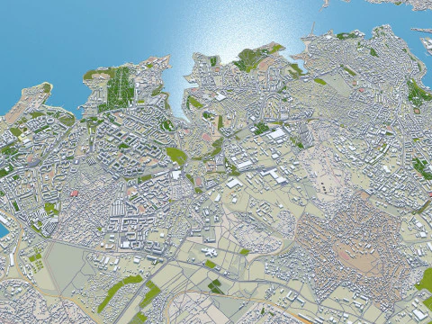 Sevastopol crimean city peninsula 100km 3D Model