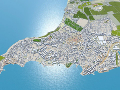 Sevastopol crimean city peninsula 100km 3D Model