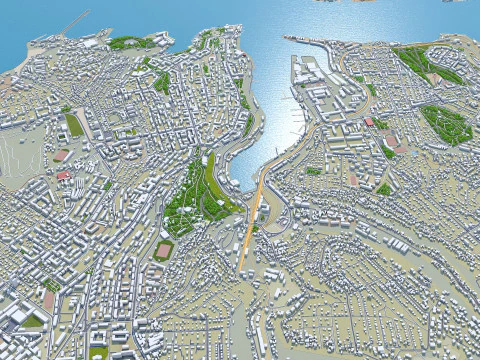 Sevastopol crimean city peninsula 100km 3D Model